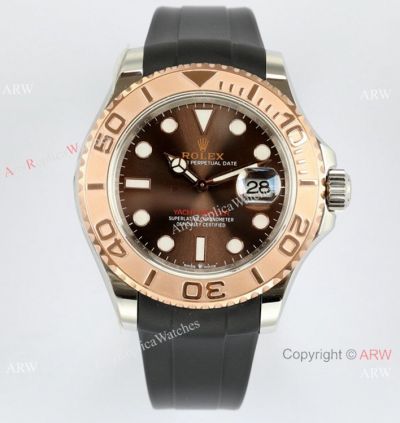 Rolex Yacht Master 40mm Watch Chocolate Dial Rubber Strap